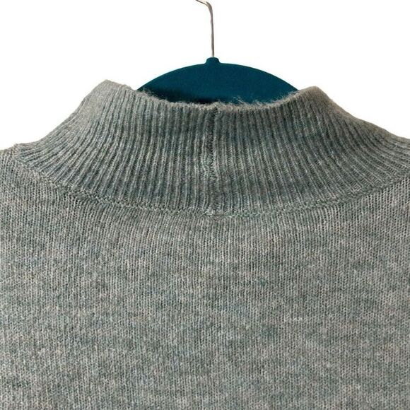 PageOne blue oversized drop sleeve sweater mock neck rib trim XXL - Picture 7 of 11